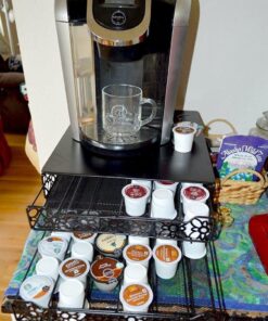 Home-It K Cup Holder for Counter - Storage Drawer for Keurig K-Cup Coffee Pod Organizer - Metal Designed K-Cup Storage, 42 Pod Capacity Compact Under Coffee Pot 27 71riraz97fL