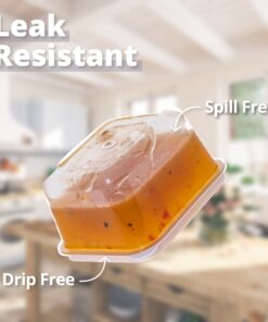 Greenco Mini Containers with Lids 20 Pack, 2 oz Containers with Lids - Small Plastic Storage Condiment Containers with Lids - Baby Food Containers, Snacks, Sauces, Candy - Freezer & Dishwasher Safe Square 30 71riw8uUoaL