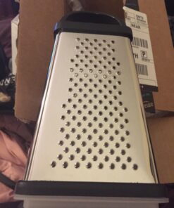 Oliver & Kline Boxed Grater, Stainless Steel Box Surface Glide Technology & Vegetable Slicer Grater with Container for Storage Space A+ Kitchen Gift-4 Sided for Vegetables, Fruit 58 71rji5emqL