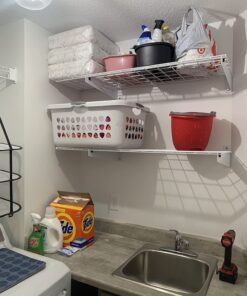 Hyloft 00967 45-Inch X 15-Inch Steel Wall Shelf Storage Rack for Garage, Low-Profile Brackets, Max Shelf Load 200 Pounds, Off White 27 71rkQ5flGaL