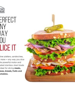 Chefman Die-Cast Electric Meat & Deli Slicer, A Powerful Machine with Adjustable Slice Thickness, Stainless Steel Blades & Safe Non-Slip Feet To Easily Cut Ham, Cheese, Bread, Fruit & Veggies At Home 35 71rkXPD0LjL 3
