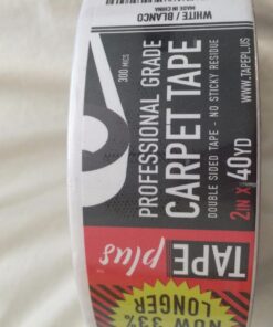 Professional Rug Tape - 2 Inch by 40 Yards (120 Feet! - 2X More!) - Double Sided Non-Slip Carpet Tape - Premium White Finish - Perfect Gripper for Holding Indoor Rugs in Place 2 Inch x 40 Yards 40 71rlE7zbtdL