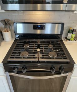 Capparis Kitchen Silicone Stove Counter Gap Cover, Easy Clean Heat Resistant Wide & Long Gap Filler, Seals Spills Between Counter, Stovetop, Oven, Washer & Dryer, Set of 2 (25 Inches, Black) 25 Inches 41 71rlN2QIZSL