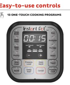 Instant Pot Duo 7-in-1 Electric Pressure Cooker, Slow Cooker, Rice Cooker, Steamer, Sauté, Yogurt Maker, Warmer & Sterilizer, Includes App With Over 800 Recipes, Stainless Steel, 8 Quart 8QT 27 71rlizfBTzL 1