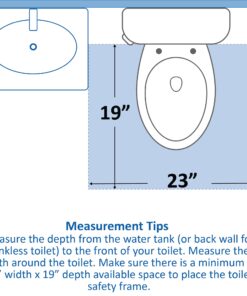 Vaunn Deluxe Folding Safety Toilet Rail, Adjustable and Foldable Toilet Safety Frame, Bathroom Handrail Assist Grab Bar Handle, Gray 30 71rlqWpnAWL