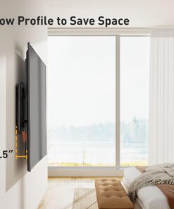 Perlegear UL-Listed Tilting TV Wall Mount for Most 37-82 inch TVs up to 132 lbs, Low Profile Tilt TV Mount Wall Bracket for Flat or Curved TVs, Fits 24”/18”/16” Studs, Max VESA 600x400mm, PGLT2 16 71rmXRiRlzL