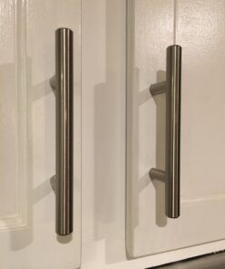 Cosmas 305-030SN - 10 Pack Satin Nickel Cabinet Hardware Euro Style Bar Handle Pull - 3" Inch (76mm) Hole Centers, 5-3/8" Overall Length, 1/2" Inch Bar Diameter 31 71rmw9bsncL