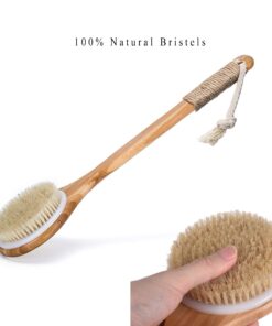 Alternative view of Chikoni Dry Bath Body Brush Back Scrubber with Anti-Slip Long Wooden Handle, 100% Natural Bristles Body Massager, Perfect for Exfoliating, Detox and Cellulite, Blood Circulation, Good for Health