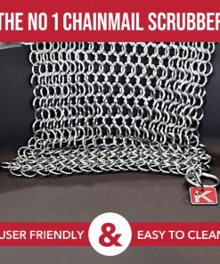 Knapp Made CM Scrubber 6" Small Ring Cast Iron Scrubber - Cast Iron Cleaner for Hard Anodized Cookware, Pre-Seasoned Pans, Dutch Ovens, Iron Pans, Grills and Skillet. Chain Mail Scrubber Cast Iron 6x6 Inch (Pack of 1) 16 71rorofQQ0L