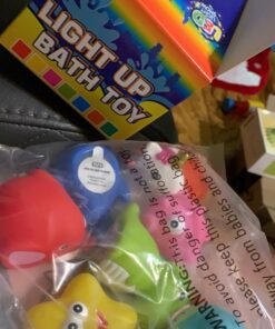 Bath Toys, 8 Pcs Light Up Floating Rubber Animal Toys Set, Flashing Color Changing Light in Water, Baby Infants Kids Toddler Child Preschool Bathtub Bathroom Shower Games Swimming Pool Party 26 71rpH7kX PL