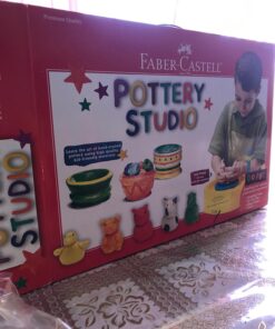 Faber-Castell Pottery Studio - Kids Pottery Wheel Kit for Ages 8+, Complete Pottery Wheel and Painting Kit for Beginners, 3 lbs of Sculpting Clay and Tools 35 71rq3R4lKML