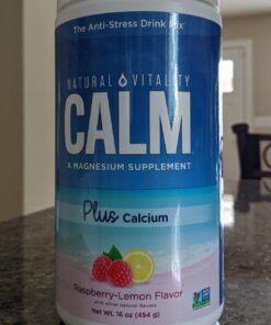 Natural Vitality Calm, Magnesium Citrate & Calcium Supplement, Drink Mix Powder Supports a Healthy Response to Stress, Gluten Free, Vegan, & Non-GMO, Raspberry Lemon, 16 Oz 16 Ounce (Pack of 1) 46 71rq3tS9PCL 2