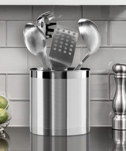 Oggi Stainless Steel Jumbo Utensil Holder - 7" Utensil Caddy, Weighted Base for Stability - Extra Large Utensil Crock and Countertop Utensil Organizer, Stainless Steel Stainless Steel - 7" 34 71rqHtggbWS