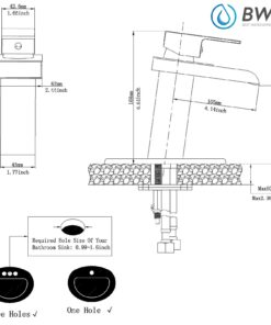 BWE Oil Rubbed Bronze Bathroom Faucet Modern Waterfall for Sink 1 Hole or 3 Hole Rustic Bath Vanity Faucets Single Handle Mixer Tap with Supply Lines 34 71rr42 mWrL 1