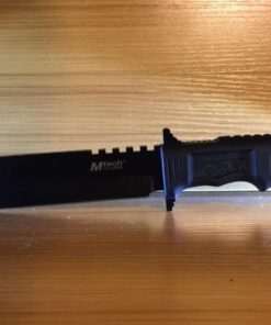 MTECH USA MT-086 Fixed Blade Hunting Knife, Black Straight Edge Blade, Black Handle, 12-1/4-Inch Overall, Black Blade 48 71rspushRL