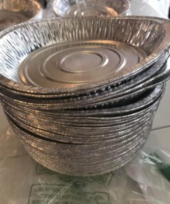 MontoPack 9” Aluminum Foil Pie Pans | Round Disposable Containers with Angled Walls for Tart Baking, Storing, Serving & Reheating | Freezer and Oven Safe, Recyclable | 50-Pack of Cake Tins 9 Inch Pie/Tart Pans (50 Pack) 23 71rtWFbUSL