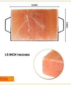 Himalite Himalayan Pink Salt Block & Metal Tray Set 12” x 8” x 1.5” for Cooking, Grilling, Cutting, and Serving with Himalayan Cooking Accessories 26 71rtlp2KHiL