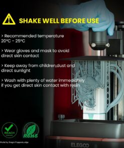 ELEGOO ABS-Like 3D Printer Resin LCD UV-Curing Resin 405nm Standard Photopolymer Resin for LCD/MSLA/DLP 3D Printing Grey 500g ABS Grey 500g 39 71ruM5sKusL