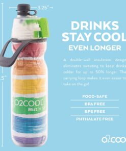 O2COOL ArcticSqueeze Insulated Mist 'N Sip Squeeze Bottle 20 oz. Rainbow 11 71rugiHSkuL