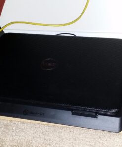 ENHANCE Gaming Laptop Cooling Pad Stand with LED Cooler Fans , Adjustable Height , & Dual USB Port for 17 inch Laptops - 5 Ultra Quiet High Performance Fans 2630 RPM & Built-In Bumpers - Red 34 71rv2K2qleL