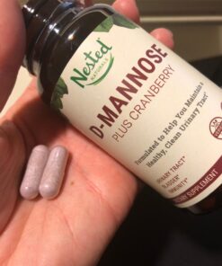 Nested Naturals D-Mannose 500mg Caspules with Cranberry Extract, D Mannose Cranberry Pills, Urinary & Bladder Support, 60 Vegan Capsules 24 71rvC072jQL