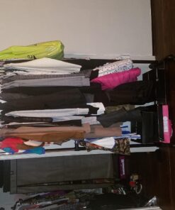 Honey-Can-Do GAR-01767 Dual Rod Expandable Garment Rack with Wheels, ,Black,60in L x 17in W x 73in H 25 71rvJcKKOCL