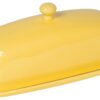 Now Designs Stoneware Rectangle Butter Dish with Lid, Lemon Yellow 4.5 x 8 in 12 71rvifleLNL