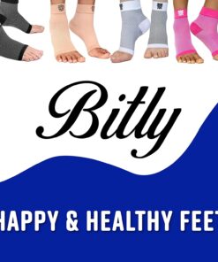 Bitly Plantar Fasciitis Socks for Women & Men - Best Foot & Ankle Compression Sleeve, Brace for Everyday Use - Provides Arch Support & Heel Pain Relief (Black, Large) Black 1 30 71rwTXHr5VL 3