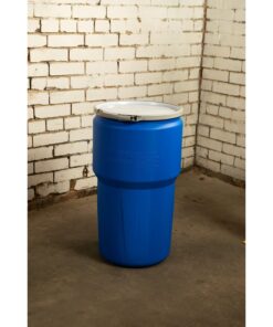 Eagle 14 Gallon High Density Polyethylene Lab Pack Barrel Drum with Metal Lever-lock Lid, 26.5" Height, 15" Diameter, Blue, 1610MB 35 71rx20NVEIS