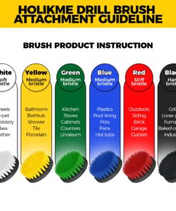 Holikme 4Pack Drill Brush Power Scrubber Cleaning Brush Extended Long Attachment Set All Purpose Scrub Brushes Kit for Grout, Floor, Tub, Shower, Tile, Bathroom and Kitchen Surface,Yellow Yellow 22 71rxYeruXDL