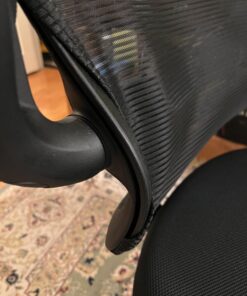LANDOMIA Ergonomic Office Desk Chair - Mesh Office Chair with Flip up Arms & Adjustable Back Height - Comfortable Computer Task Chairs with Lumbar Support for Heavy People Black 36 71ry6SV8IML