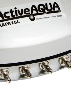 Alternative view of Hydrofarm AAPA15L Active Aqua, 4 Outlets, 6W, 15 L/min Air Pump, Silver,Grey