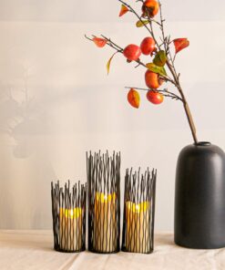 Set of 3 Metal Iron Candle Holder, Black Candlestick Modern Table Centerpiece for Indoor & Outdoor Decor, Dining Room, Home Decoration 27 71rzEBww0jL