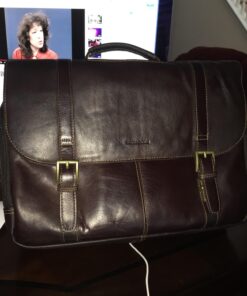 Samsonite Colombian Leather Flap-Over Messenger Bag One Size Brown 53 71s l0eCWgL