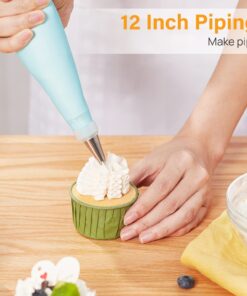 Kootek 32-Piece Piping Bags and Tips Set with 24 Icing Piping Tips, 2 Reusable Pastry Bags 12 Inch, Reusable Piping Icing Bags and Tips, Cake Decorating Kit for Frosting Cookie, Cupcake 31 71s w8119FL