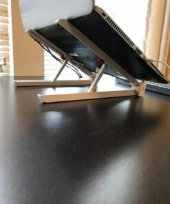 JUBOR Laptop Stand Adjustable Laptop Stand Portable Foldable Ergonomic Desktop Stand Holder Mount for MacBook Notebook Computer PC iPad Tablet 45 71s0wiuNfL
