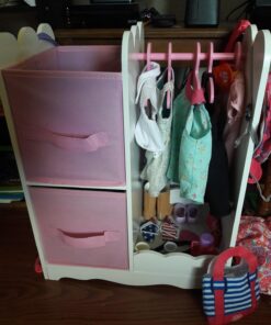 Emily Rose Doll Furniture | USA Business | 18 Inch Doll Clothes Closet Accessory - Wooden Doll Accessories Toy Playsets | 5 Free Wooden 18" Doll Hangers and 2 Large Storage Bins - Butterfly 37 71s1X8DbfQL
