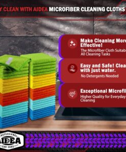 AIDEA Microfiber Cleaning Cloths-50 Pack, Premium All-Purpose Car Cloth, Lint Free Dust Cloth Cleaning Rags, Absorbent Cleaning Towel for Cars, SUVs, House, Kitchen, Window, Gifts(12in.x12in.) 18 71s2 aUJ8ZL