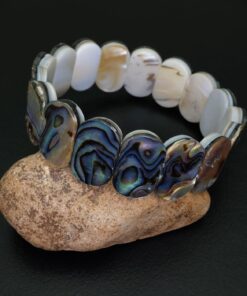 Falari Green Abalone Shell Stretch Bracelet Round 7 71s28SU4NDL