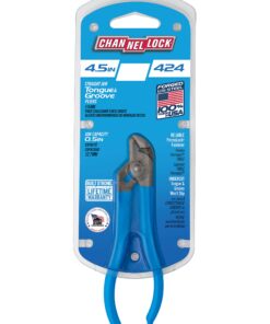 CHANNELLOCK 424 Straight Jaw Tongue & Groove Pliers, 4.5-inch | 1/2-inch Jaw Capacity | 3 Adjustments | Forged High-Carbon U.S. Steel | 90° Teeth Grip in Both Directions | Made in USA, Polished Steel 18 71s2a3IbyaL