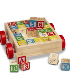 Melissa & Doug Classic ABC Wooden Block Cart Educational Toy With 30 1-Inch Solid ABC Wood Blocks For Toddlers Ages 2+ 22 71s2n PPaPL