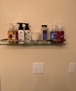 Organize It All Wall Mounting Glass Shelf with Nickle Finish and Rail 33 71s3cs6HftL
