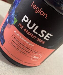 LEGION Pulse Pre Workout Supplement - All Natural Nitric Oxide Preworkout Drink to Boost Energy, Creatine Free, Naturally Sweetened, Beta Alanine, Citrulline, Alpha GPC (Blue Raspberry) Blue Raspberry 31 71s3h L9LBL