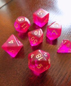 Wiz Dice Series II - Polyhedral Dice Set for Tabletop RPG Adventure Games with a Dice Bag - DND Dice Set, Suitable for Dungeons and Dragons, MTG and Dice Games Alike - Faerie Fire - 7 ct 26 71s4P17a9wL