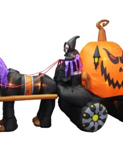 11.5 Foot Long Inflatable Grim Reaper Driving Pumpkin Carriage 23 71s4x5cEiPL