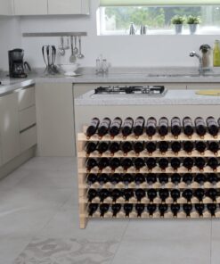 Alternative view of Stackable Modular Wine Rack Wine Storage Rack Holder Display Shelves for Wine Cellar or Basement, Freestanding Wine Rack Thick Wood Wobble-Free (Unfinished, 12 X 6 Rows (72 Slots))