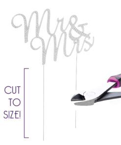 Ella Celebration Mr and Mrs Wedding Cake Topper Rhinestone Monogram Decoration Cake Toppers Mr & Mrs (Silver) Silver 24 71s6MTPQl9L