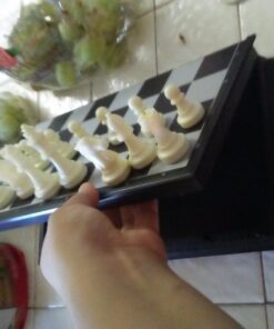 Yellow Mountain Imports Medium 2-in-1 Travel Magnetic Chess & Checkers Board Game Set - 12.5 Inches - Portable, Folding & Travel Perfect 61 71s6TOtNVFL