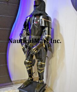 NauticalMart Medieval Black Knight Suit of Armor Halloween Reenactment Steel Combat Wearable Costume 4 71s6TlwRTL