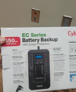 CyberPower EC650LCD Ecologic Battery Backup & Surge Protector UPS System, 650VA/390W, 8 Outlets, ECO Mode, Compact Uninterruptible Power Supply 650VA LCD 29 71s7RaF3VRL
